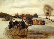 Vyacheslav Schwarz The Spring Pilgrimage of the Tsarina, under Tsar Aleksy Mihailovich oil painting